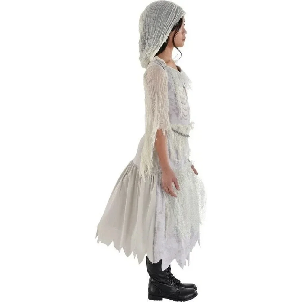 Amscan Ghost Girl Halloween Costume Hooded Dress Child Kids XL 14-16 NIP